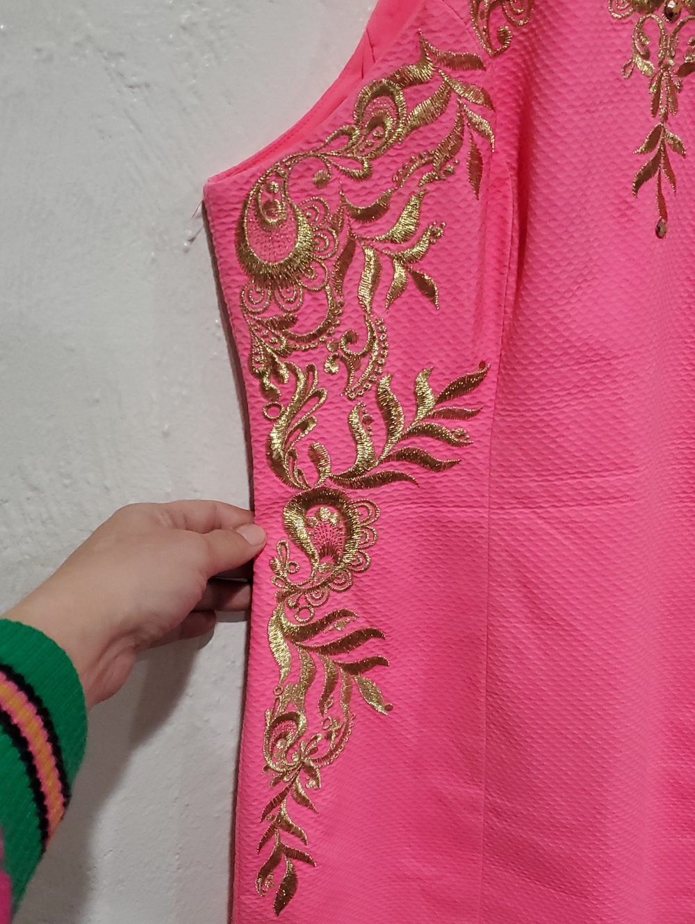 Lilly Pulitzer Tina Embroidered Stretch Shift Dress In Hot Pink Size 4 - Picture 4 of 14
